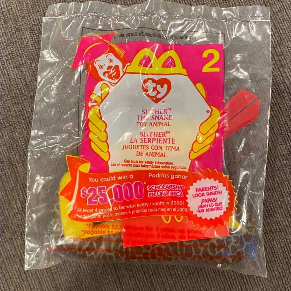 2000 McDonald’s TY Beanie Baby Happy Meal Toy - Slither the Snake    babies toys